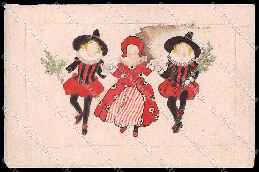 Illustratori Artist Signed Children Hand Painted cartolina ZG7205 – fronte