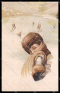 Illustratori Artist Signed Monestier Lady Winter serie 810-2 cartolina ZG7235 – fronte