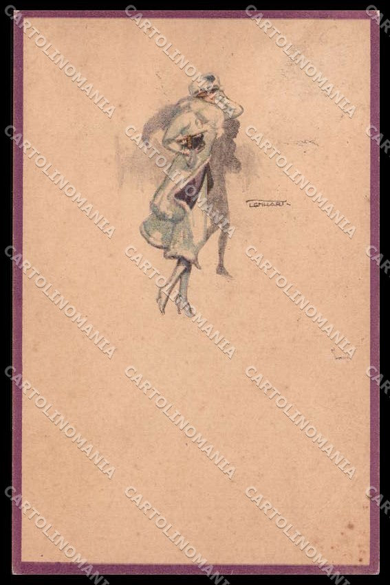 Artist Signed Lenhart Fashion Lady serie 6 CORNER CREASED pc ZG7238 – fronte