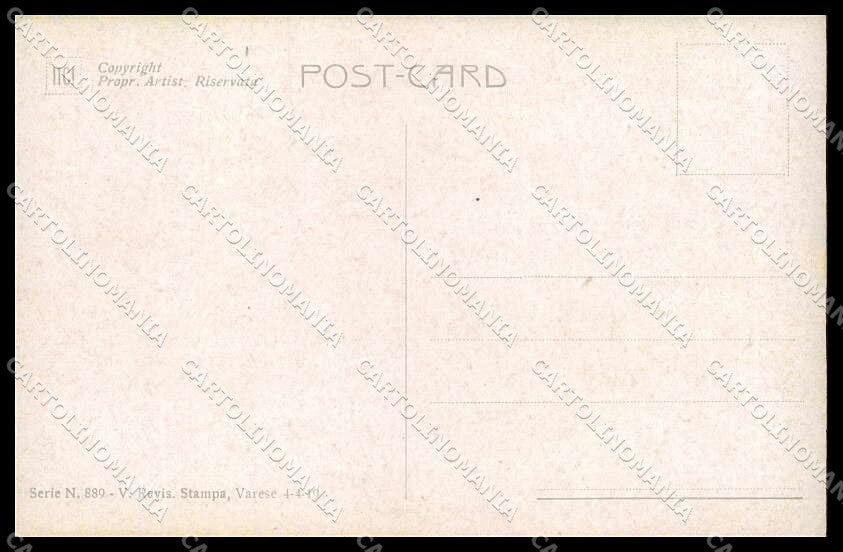 Illustratori Artist Signed Favre Lady Kissing Couple serie 889 pc ZG7242 – retro