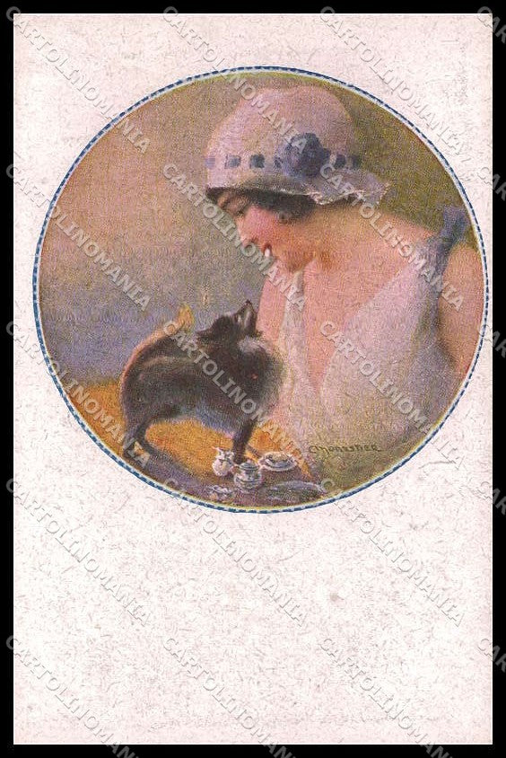 Illustratori Artist Signed Monestier Lady Pomeranian Dog serie 36-1 pc ZG7246 – fronte