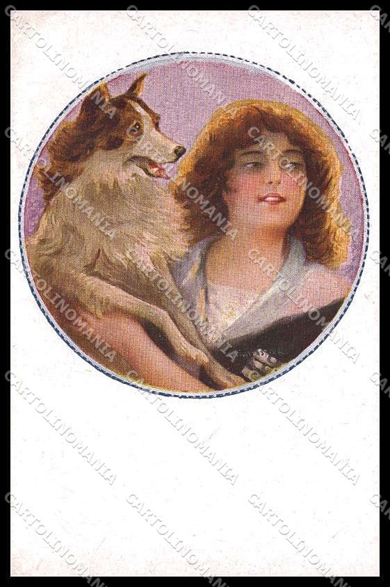 Illustratori Artist Signed Monestier Lady Dog serie 36-2 ABRADED pc ZG7248 – fronte