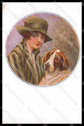 Illustratori Artist Signed Monestier Lady Bracco Dog serie 36- ABRADED pc ZG7251 – fronte