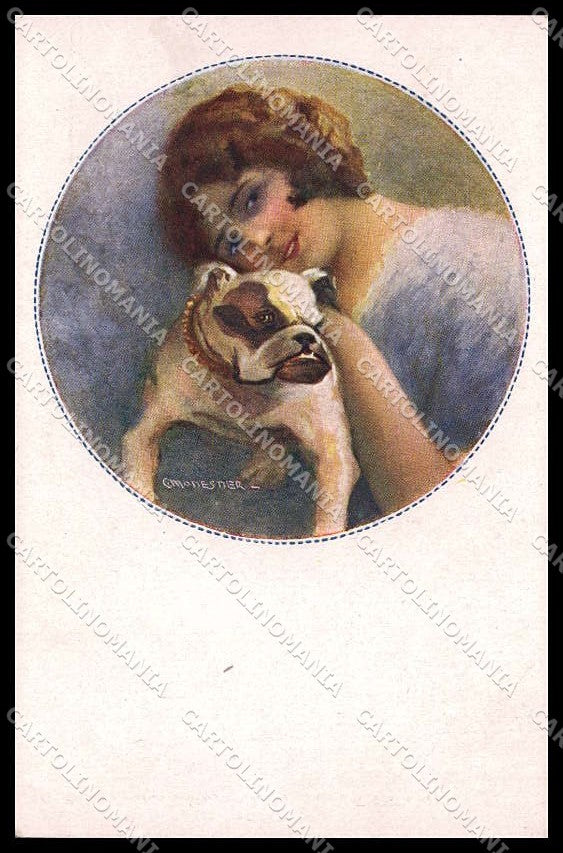Illustratori Artist Signed Monestier Lady Bulldog serie 36-4 WRINKLES pc ZG7253 – fronte
