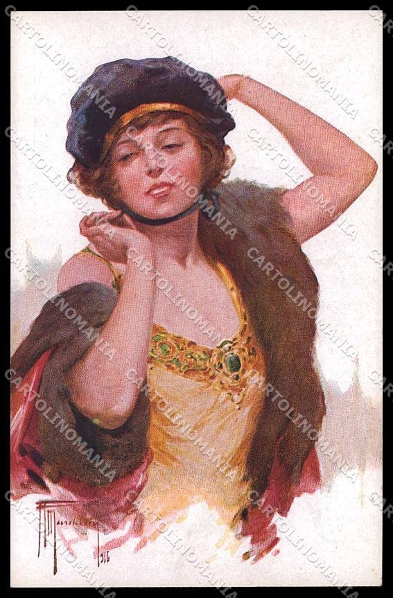 Illustratori Artist Signed Marchisio Fashion Lady serie 3348-4 cartolina ZG7255 – fronte