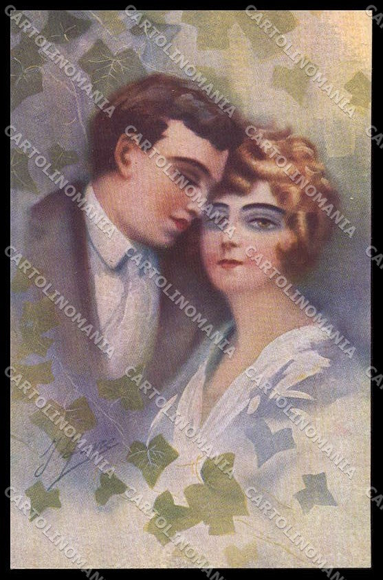 Illustratori Artist Signed Favre Lady Couple serie 889 cartolina ZG7257 – fronte
