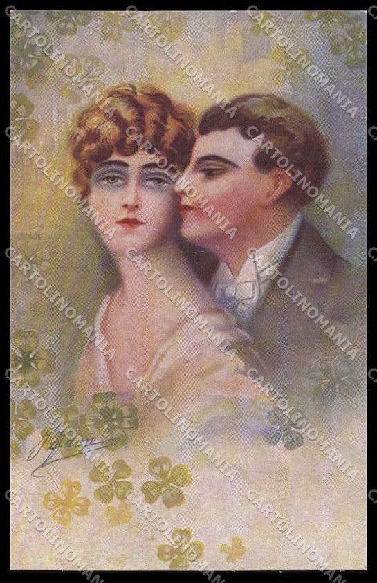 Illustratori Artist Signed Favre Lady Couple serie 889cartolina ZG7258 – fronte