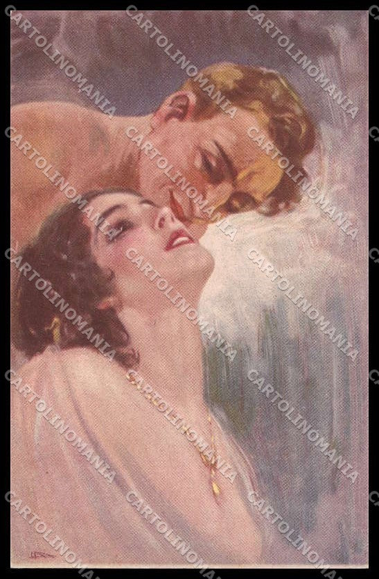 Illustratori Artist Signed Metlicovitz Lady Couple serie 244-3 cartolina ZG7259 – fronte