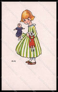 Illustratori Artist Signed M H Girl Doll serie 1334-3 cartolina ZG7262 – fronte
