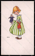 Illustratori Artist Signed M H Girl Doll serie 1334-3 cartolina ZG7264 – fronte