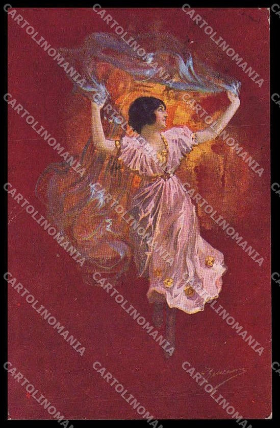 Illustratori Artist Signed Guerzoni Lady Giovinezza serie 1014-4 pc ZG7273 – fronte