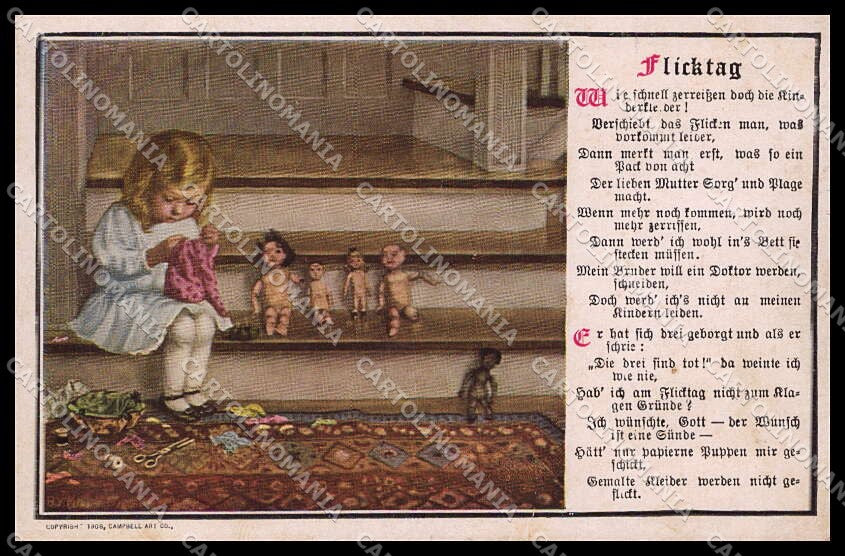 Illustratori Artist Signed Girl Doll Flicktag serie 13605 cartolina ZG7279 – fronte