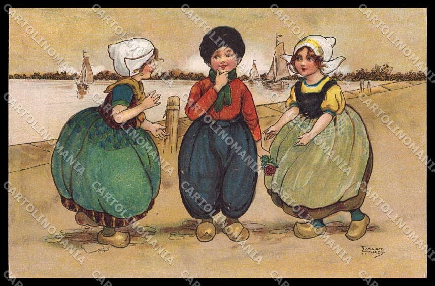 Illustratori Artist Signed Florence Hardy Dutch Children Dondorf 578 pc ZG7286 – fronte
