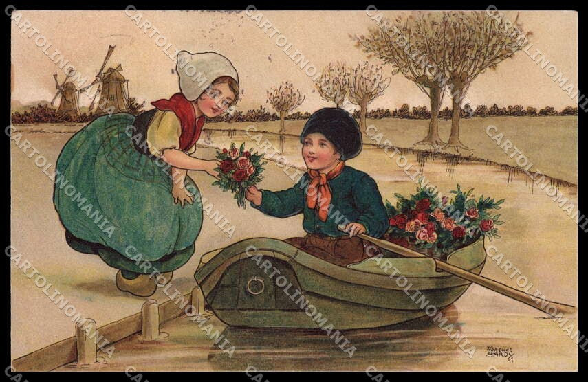 Illustratori Artist Signed Florence Hardy Dutch Children Dondorf 578 pc ZG7287 – fronte
