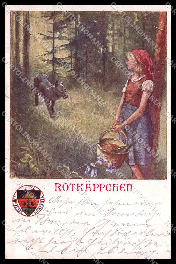 Artist Signed Fairy Tales Red Riding Hood Deutscher Schulverein 59 pc ZG7294 – fronte