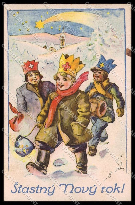 Illustratori Artist Signed Children Christmas cartolina ZG7308 – fronte
