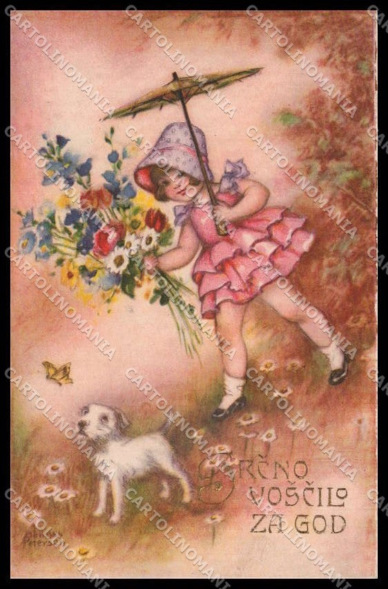 Illustratori Artist Signed Hannes Petersen Girl HWB serie 4387cartolina ZG7315 – fronte