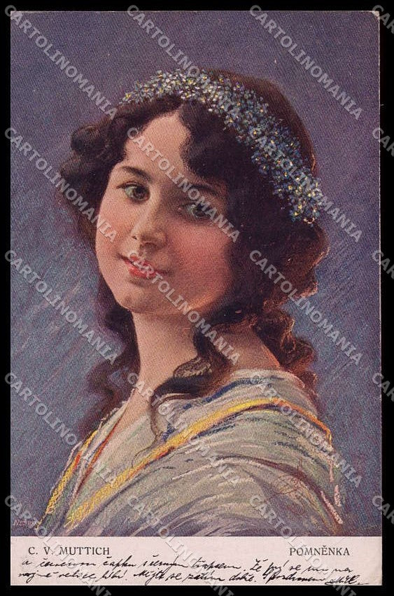 Illustratori Artist Signed Muttich Lady Pomnenka serie 288-6 cartolina ZG7318 – fronte