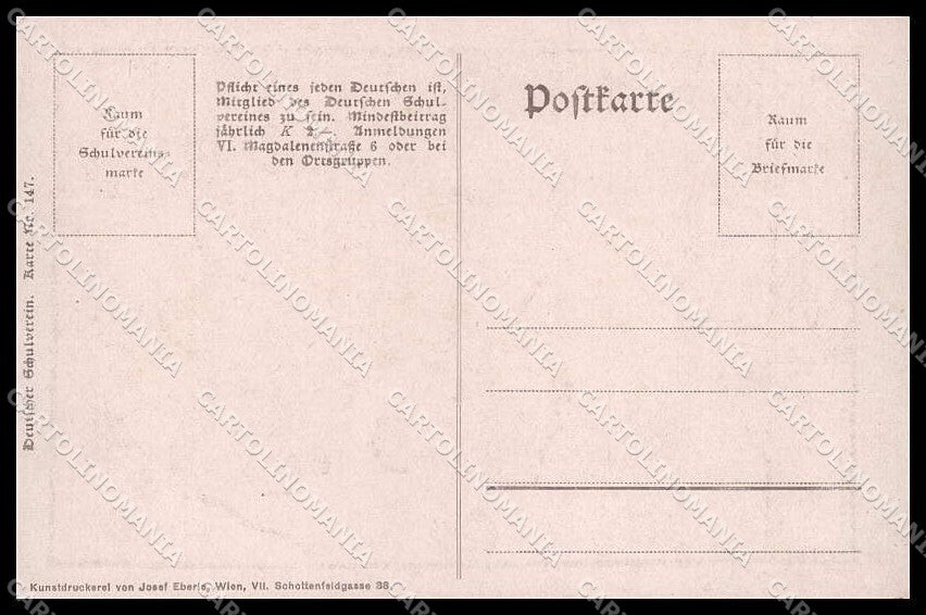 Illustratori Artist Signed AB Boy Deutscher Schulverein 147 cartolina ZG7320 – retro