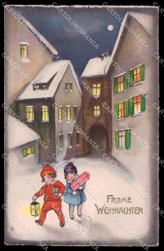 Illustratori Artist Signed Hannes Petersen Christmas HWB serie 3548 pc ZG7322 – fronte