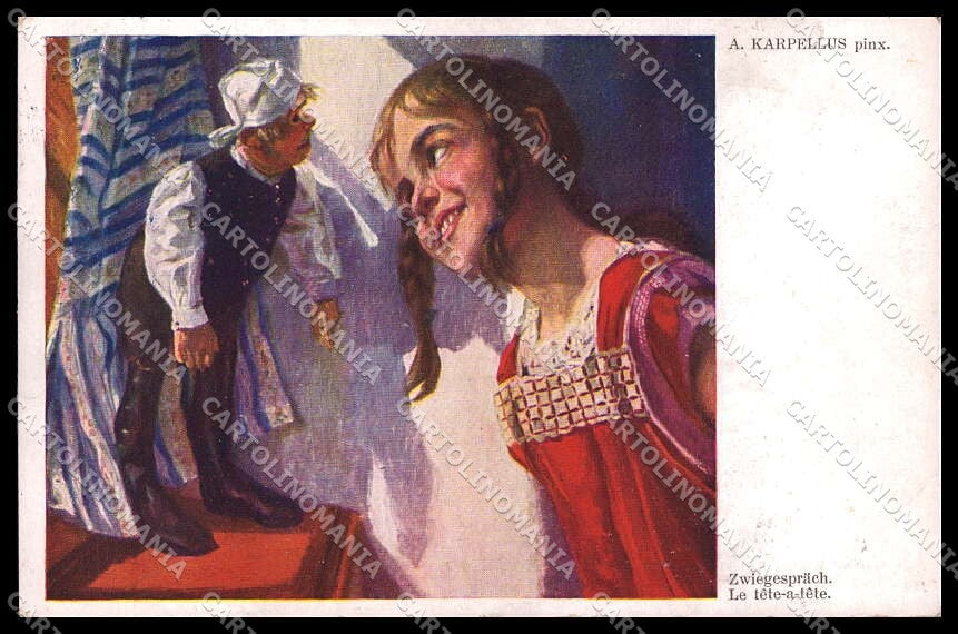 Illustratori Artist Signed A. Karpellus Girl serie 398 cartolina ZG7324 – fronte
