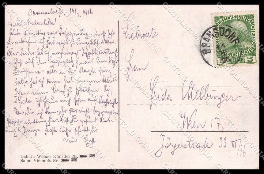 Illustratori Artist Signed A. Karpellus Girl serie 398 cartolina ZG7324 – retro