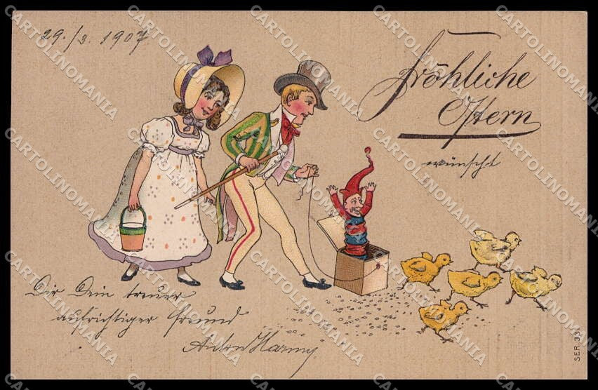 Illustratori Artist Signed Children Easter Relief serie 331 cartolina ZG7339 – fronte