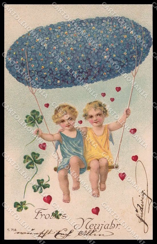 Illustratori Artist Signed Angel Relief serie 714 cartolina ZG7341 – fronte