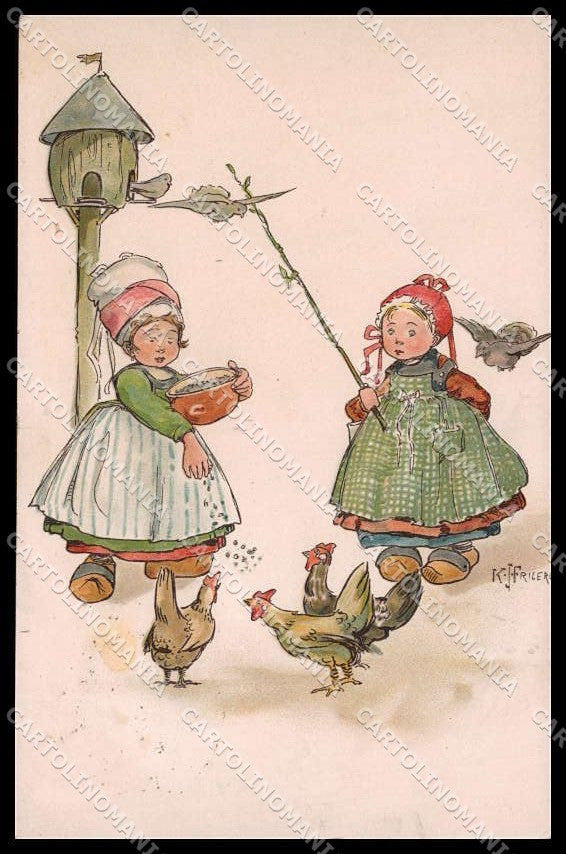 Illustratori Artist Signed Fricero Children Dovecote Dondorf serie 399 pc ZG7348 – fronte