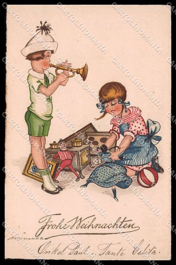 Illustratori Artist Signed Children Toys Doll Pittius Published cartolina ZG7365 – fronte