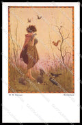 Illustratori Artist Signed M. W. Tarrant Girl Kinderland 3427 Primus pc ZG7400 – fronte