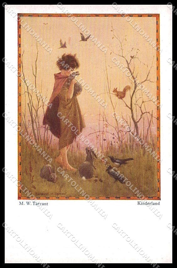 Illustratori Artist Signed M. W. Tarrant Girl Kinderland 3427 Primus pc ZG7400 – fronte