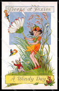 Illustratori Artist Signed L. S. Steele Fairy Elf A Windy Day 4968 pc ZG7406 – fronte