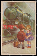 Illustratori Artist Signed Bertiglia Children Train serie 2572-2 pc ZG7409 – fronte