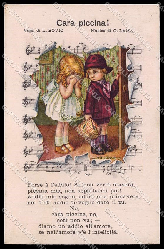 Illustratori Artist Signed Bertiglia Children Music Sheet cartolina ZG7414 – fronte