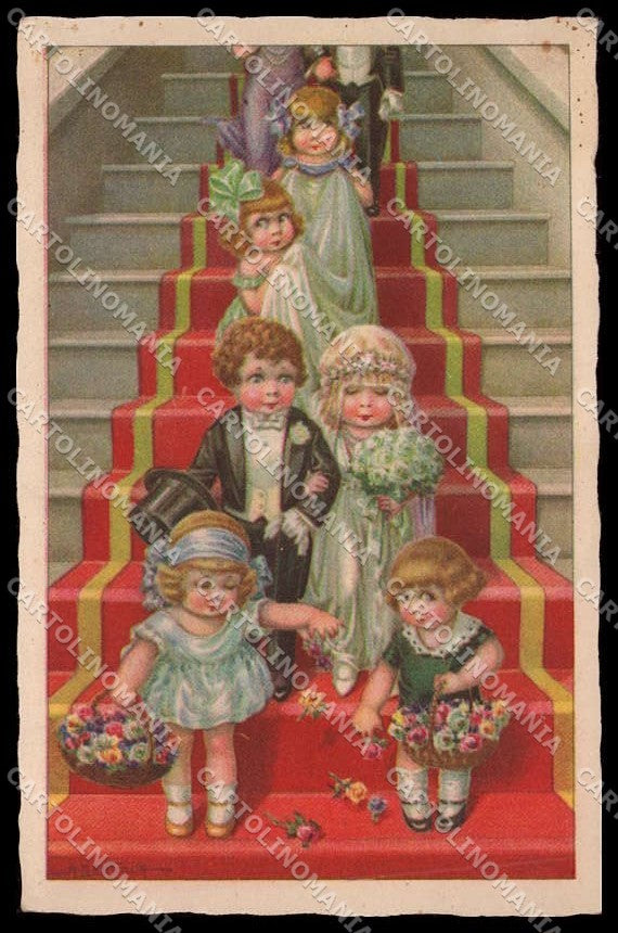 Illustratori Artist Signed Bertiglia Children Marriage serie 2444 pc ZG7417 – fronte