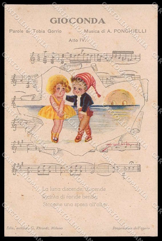 Illustratori Artist Signed Bonora Children Music Sheet serie 2274 pc ZG7418 – fronte