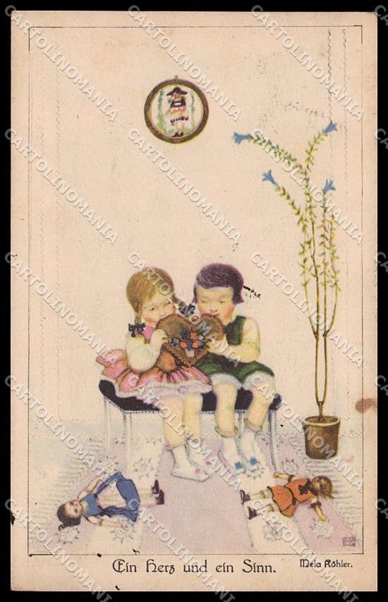 Illustratori Artist Signed Mela Koehler Girl Doll BKWI 110-1 cartolina ZG7422 – fronte