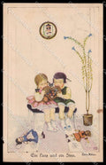 Illustratori Artist Signed Mela Koehler Girl Doll BKWI 110-1 cartolina ZG7422 – fronte