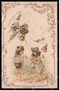 Illustratori Artist Signed Children Flowers ESD serie 8149 Art Nouveau pc ZG7429 – fronte