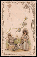 Illustratori Artist Signed Children Flowers ESD serie 8149 Art Nouveau pc ZG7431 – fronte