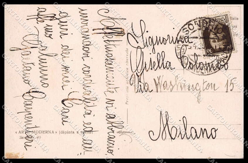 Illustratori Artist Signed Meschini ? Boy Shepard Hand Degami cartolina ZG7447 – retro