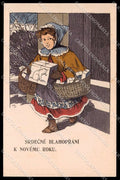 Illustratori Artist Signed Girl Christmas cartolina ZG7465 – fronte