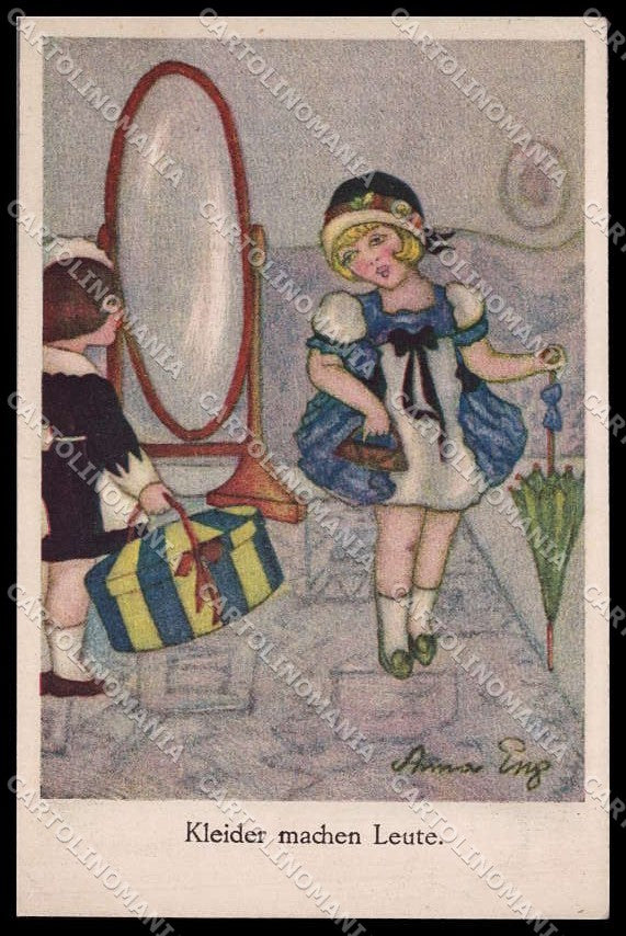 Illustratori Artist Signed Anna L. Eng Girl BKWI serie 238-1 cartolina ZG7468 – fronte