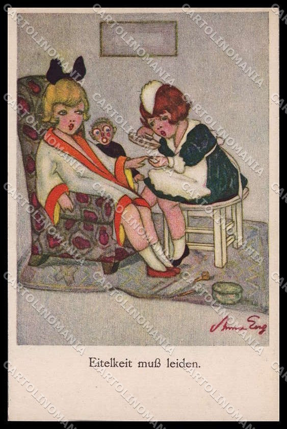 Illustratori Artist Signed Anna L. Eng Girl BKWI serie 238-3 cartolina ZG7469 – fronte