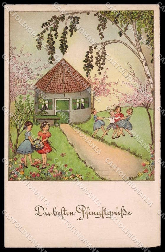 Illustratori Artist Signed Inge Schott ? Children Pittius Published pc ZG7492 – fronte