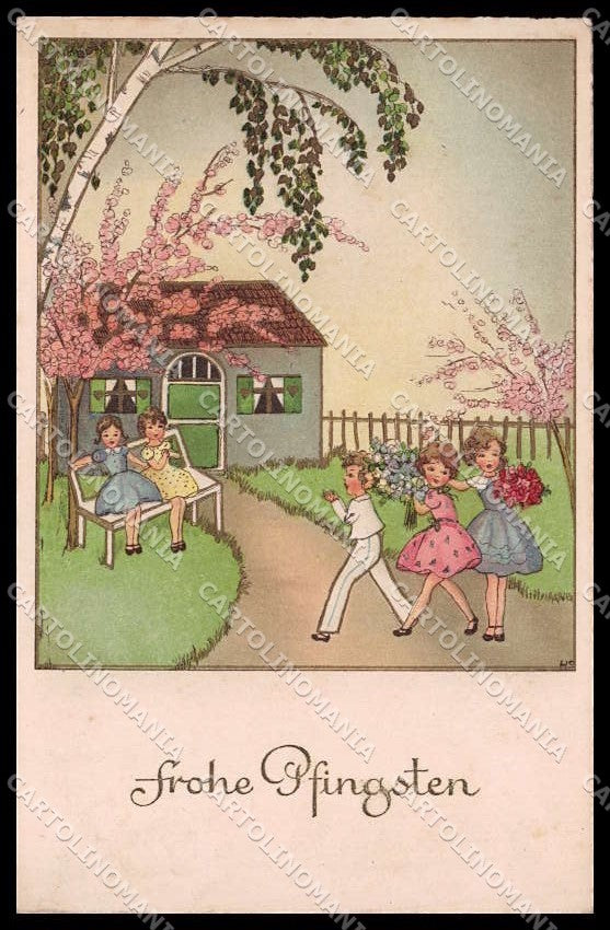 Illustratori Artist Signed Inge Schott ? Children Pittius Published pc ZG7493 – fronte