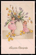 Artist Signed Inge Schott ? Girl Easter Egg Pittius Published pc ZG7494 – fronte
