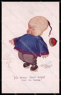 Illustratori Artist Signed Chinese Boy Oilette 3491 cartolina ZG7500 – fronte
