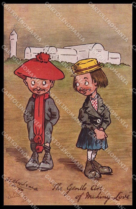 Illustratori Artist Signed G. E. Shepheard Children Oilette serie V pc ZG7502 – fronte